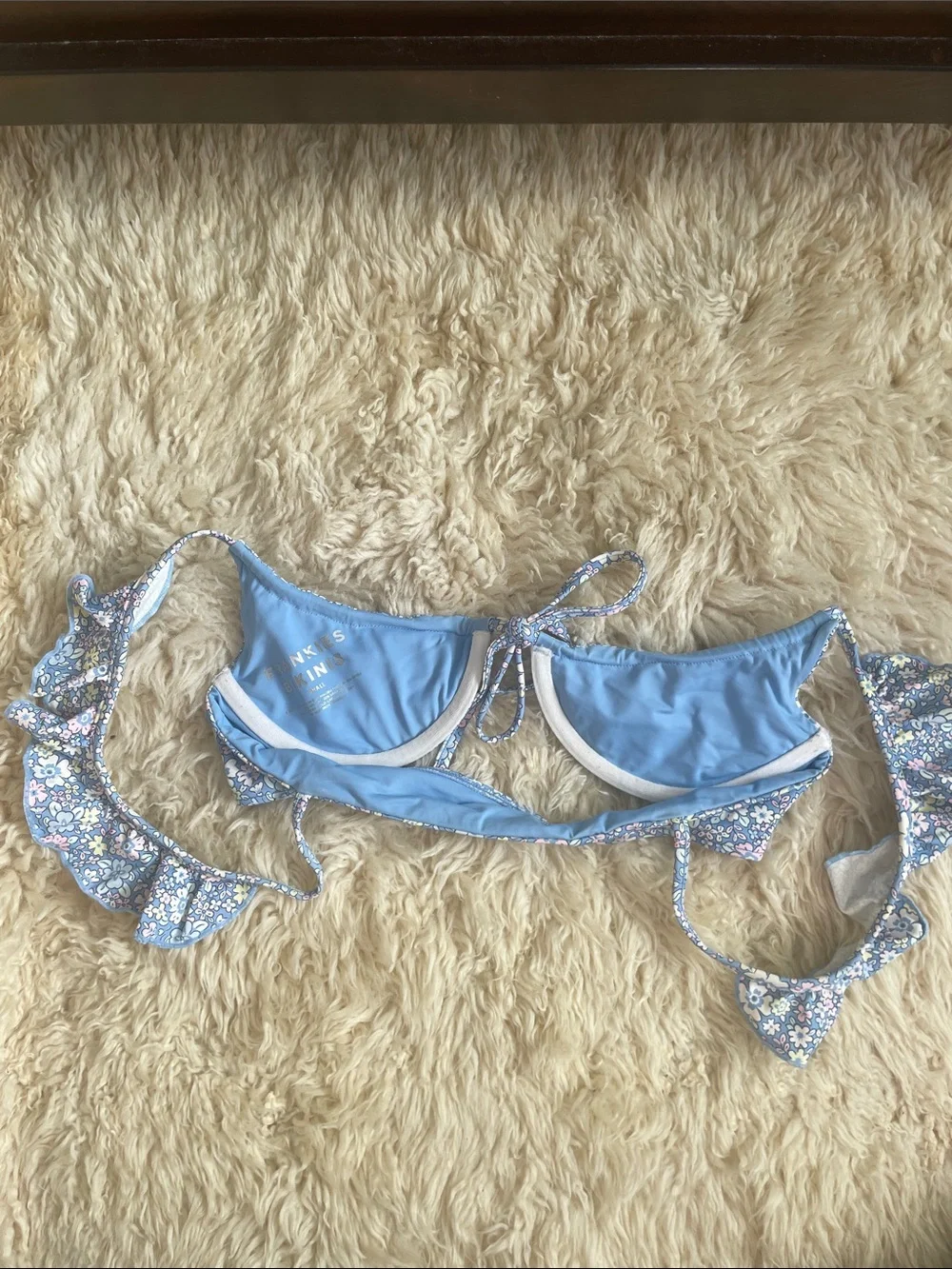 Frankie’s Bikinis Floral Ruffle Swim Top